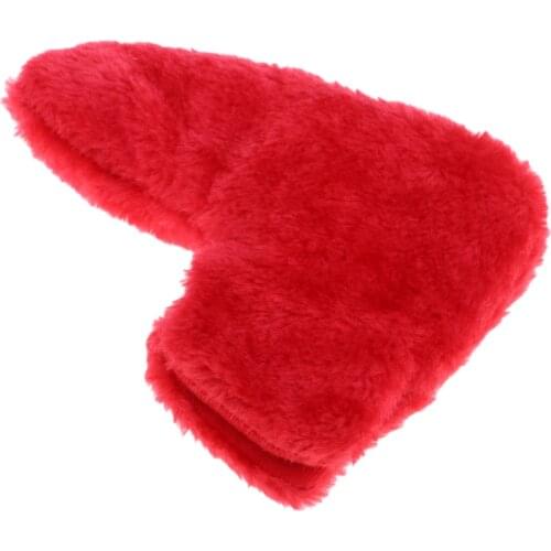 Solid Red Golf Club Putter Headcover Straight Bar Protective Head Cover - Universal Fit