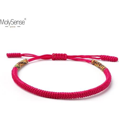 MolySense Tibetan Buddhist Love Lucky Charm Tibetan Bracelets & Bangles For Women Men Handmade Knots Rope Budda Braided Bracelet