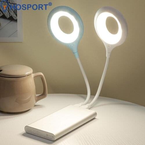 Portable USB LED Desk Lamp Flexo Ring Lamp Bedside Study Reading Book Night Lights Eye Protection PC Laptop Lighting
