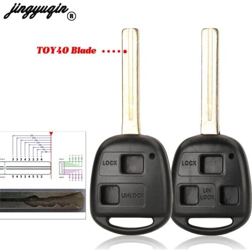 Jingyuqin 2/3 Button Remote Car Key Shell FOB For Lexus ES300 SC300 SC400 ES250 GS300 LS400 LX450 SC300 With Uncut TOY40 Blade