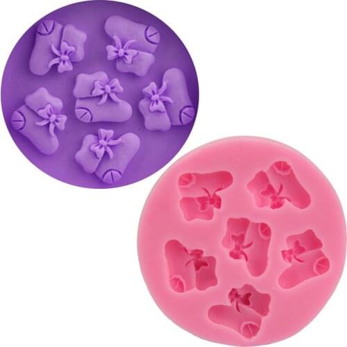 Christmas boots shape cake mold diy chocolate flip sugar baking mold gypsum drop silicone soap mold