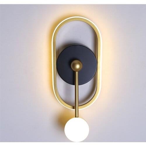 Modern Indoor Lighting LED wall lamp Nordic Design Wall Light Gold Metal Acrylic Lampshade 110V 220V Sconce Luminaire for Home