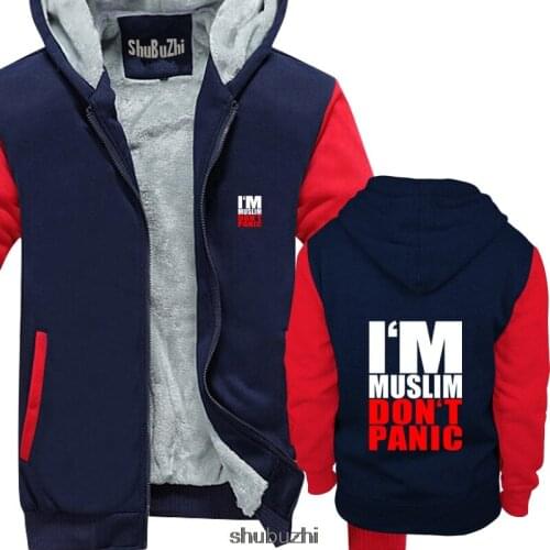 Thick hoody I AM MUSLIM DO NOT PANIC II - Islam Moslem men warm coat male brand jacket thick hoody NEW sbz3273