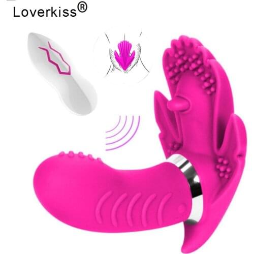 Loverkiss 20 Speed Vibrating Panties Butterfly Wireless Vibrator Clitoris Stimulator Wand Women Strapless Dildo G Spot Vibrator