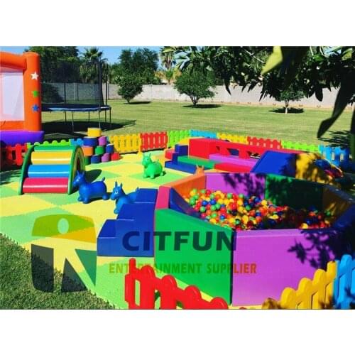 High Quality Children Eco-friendly soft playground Area with ball pool ,outdoor soft play rental area TC-006B