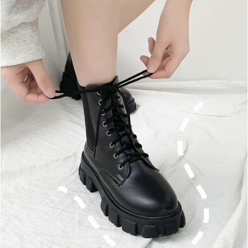 Winter Russian Sexy Boots Platform Boots Women Leather Motorcycle Boots Round Head Punk Womens Tactical Boots Booties Mujer 2020
