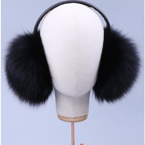 Winter Women Men Uninsex Warm Real fox Earmuffs double-faced Fur Girls Earlap Ultralarge Imitation Lady Plush Ear Muff Fluffy