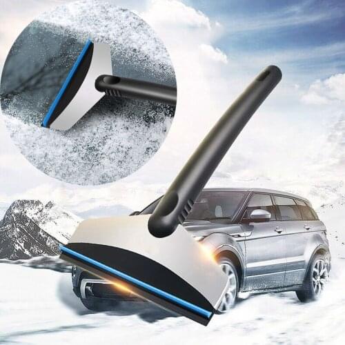 Winter Car Rubber Handle Stainless Steel Ice Scraper Windshield Removal Tool Car Snow Remover Windscreen Scraper Rascador