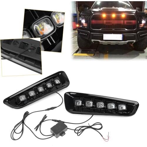 For Ford F150 Raptor 2016 2017 2018 Car LED Day Light Front Bumper Fog Lamp White 1Pair