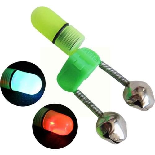 1pc Double Fishing Bells Fishing Bite Alarms Durable Rod Fishing Night Tip Accessories Fishing Carp Tools Clips Outdoor B3F6