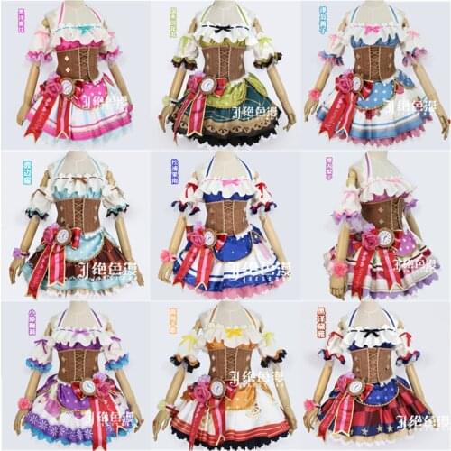 2020 new Love Live! Sunshine!! Aqours Valentine Idolized Maid Lolita Uniforms Cosplay Costume Free Shipping