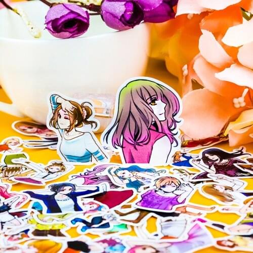 38pcs Creative Cute Self-made Dancer girls scrapbooking Cartoon Paper stickers/Waterproof stationery diy print stickers kawaii