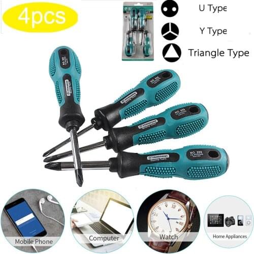 4 PCS/Set Screwdriver Set Inner Phillips U/Y/Triangle Type Multifunction Screw Driver Screwdriver Repair CR-V Hand Tool Kit