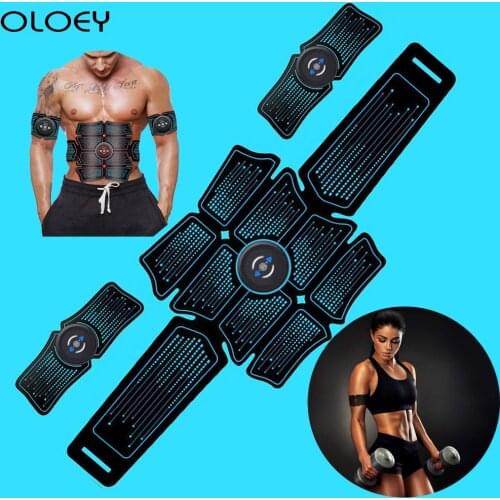 8 Pieces Abdominal Muscle Massage Exerciser Smart Fitness Trainer Belly Leg Buttock Hip Workout Electric Wireless Simulators