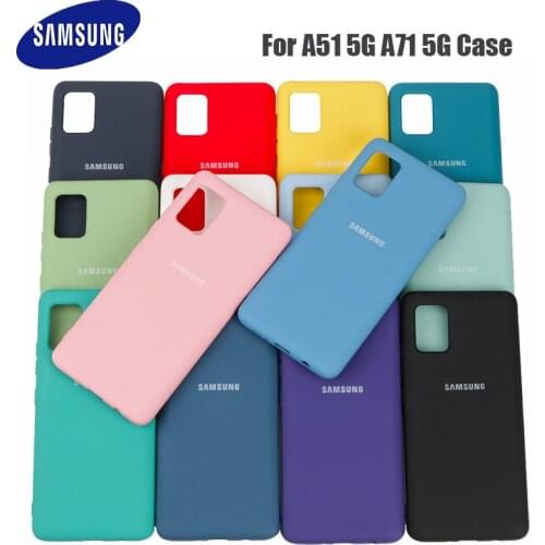 For Samsung Silicone Cover Soft Liquid Silicone Office Style Case for Galaxy A71 5G A51 5G With Logo
