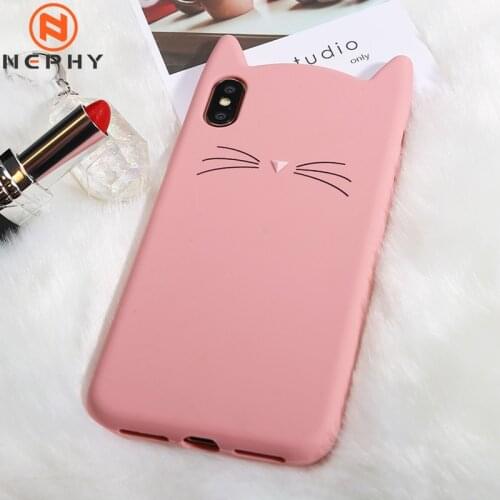 Phone Case For Iphone X 10 XS 11 Pro Max XR SE2 Soft Silicone For Iphone 8 7 6 6S Plus 5 5S 5SE Bling Cat Ears Beard Girls Cover