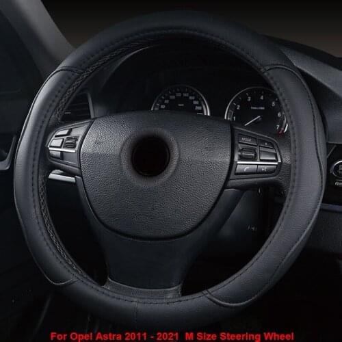 Car Steering Wheel Cover Wrap For Opel Astra 2011 2012 2013 2014 2015 2016 2017 2018 2019 2020 2021 M Size Steering Wheel