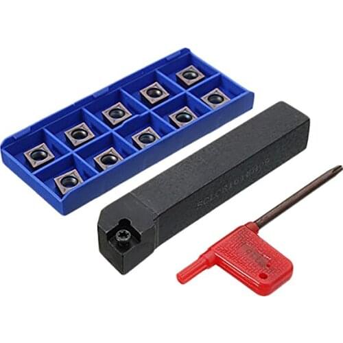 Sclcr1616H09 Tool Holder Boring Bar With 10Pcs Ccmt09T304 Vp15Tf Ccmt32.51 Carbide Inserts And Wrench For Lathe Turning Tools