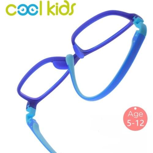 COOL KIDS TR90 Anti-blue Eye Protect Glasses child Myopia Optical Glasses For Boys and Girls straper Glasses Frame Clear Lens
