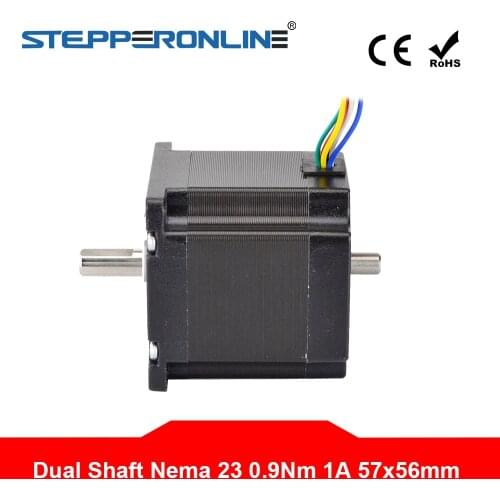 Dual Shaft Nema 23 Stepper Motor Unipolar 1.8 Degree 90Ncm (127.5oz.in) 1A 57x56mm 6 Wires CNC 3D Printer