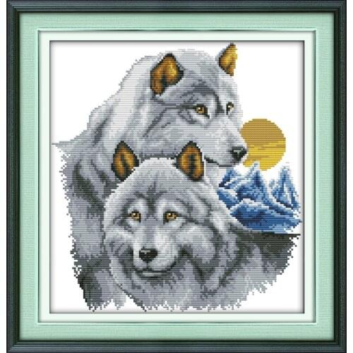 Everlasting Love The Wolf Partners Chinese Cross Stitch Kits Ecological Cotton Stamped 11 14CT DIY New Year Decorations For Home
