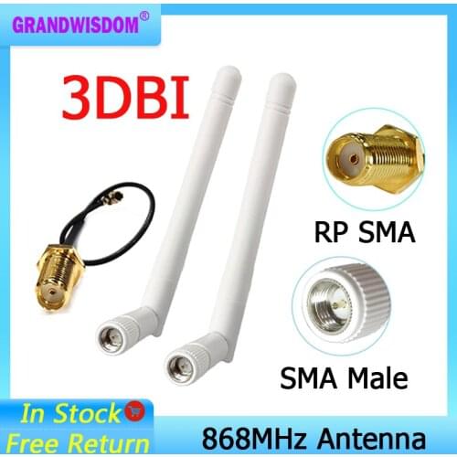 868 MHz 915MHz Antenna 3dbi pbx lora SMA Male Connector GSM 915 868 MHz antena antenne waterproof 21cm RP-SMA/u.FL Pigtail Cable