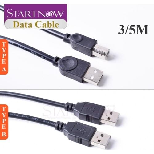 3M 5M USB 2.0 Male to B Male ( AM to BM ) Adapter Converter Data Cable Blue transparent thick