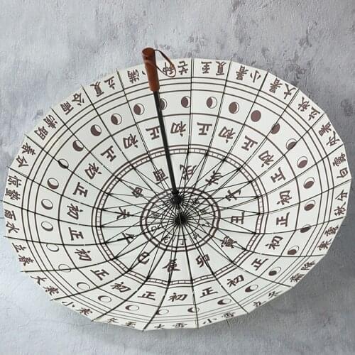 Chinese Cool Patio Windproof Umbrella Folding Art Vintage Big Umbrella Chinese Folding Sun Shade Sombrilla Home Garden BJ50YS