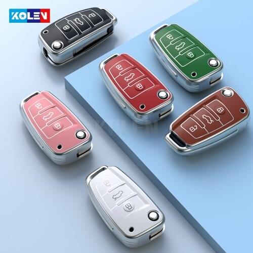 Tpu Leather Car Remote Key Cover Case Shell Fob For Audi A3 A4 A5 C5 C6 8L 8P B6 B7 B8 C6 RS3 Q3 Q7 TT 8V S3 RS Sline R8 A1 S6