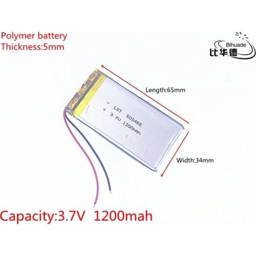 Liter energy battery 1pcs/lot Polymer 1200mah 3.7V 503465 smart home Li-ion battery for dvr GPS mp3 mp4