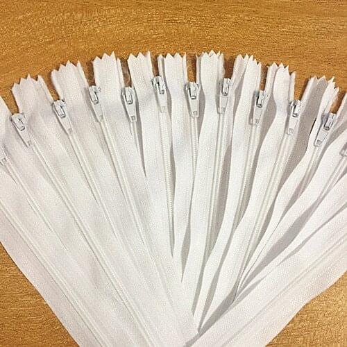 10pcs 20cm (8 Inch) White Nylon Coil Zippers Tailor Sewer Craft Crafters &FGDQRS