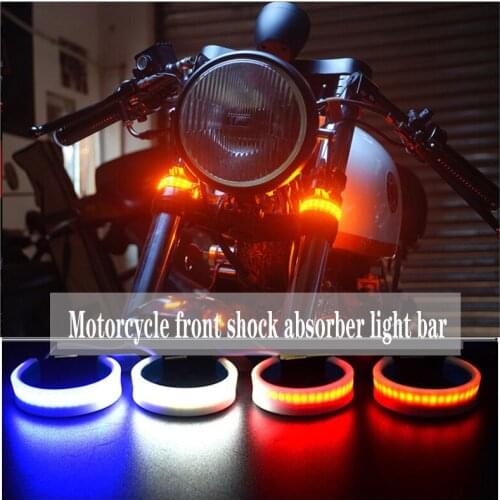 Motorcycle modified shock absorber LED light bar brake light indicator waterproof flashing seven colors optional