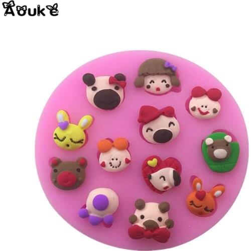 Cartoon Animal Pig Fondant Cake Silicone Molds Chocolate Mold Candy Mould Kitchen Baking DIY Wedding Cake Decorating Tools E143