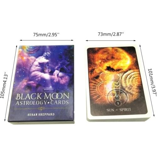N58B Black Moon Astrology Oracle Cards Full English 52 Cards Deck Tarot Divination Fate Family Party Board Game