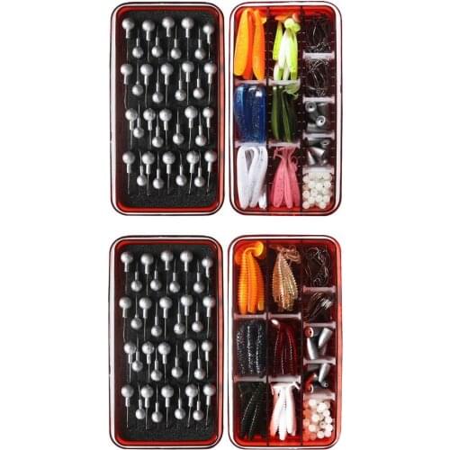 150PCS Lure Fishing Tool Set T-Tail Bait Kit Fishing Accessories