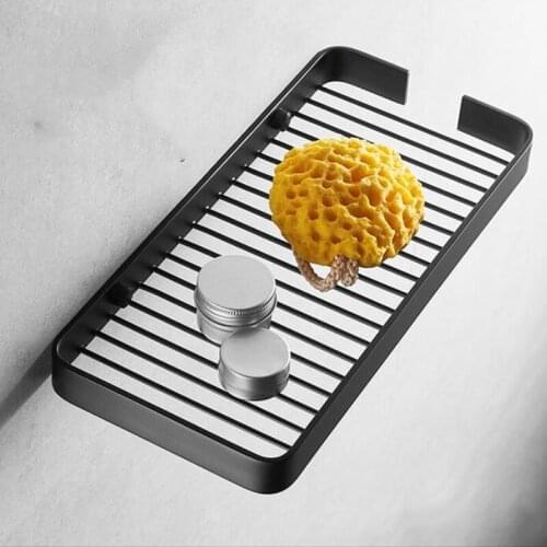 DWZ Wall Mounted Square Glass Shelf Bathroom Shampoo Holder Soap Basket Bath Shower Shelf Soap Basket Holder Bathroom