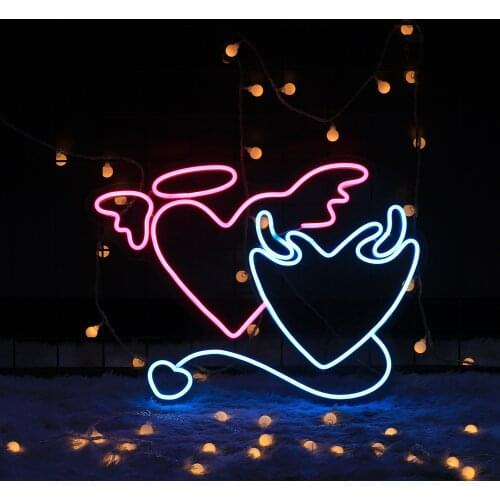 Custom Love Angel Neon LED Light Signs Shop Pub Store Club Nightclub Wall Decor Wedding Birthday Party Restaurant Decoration