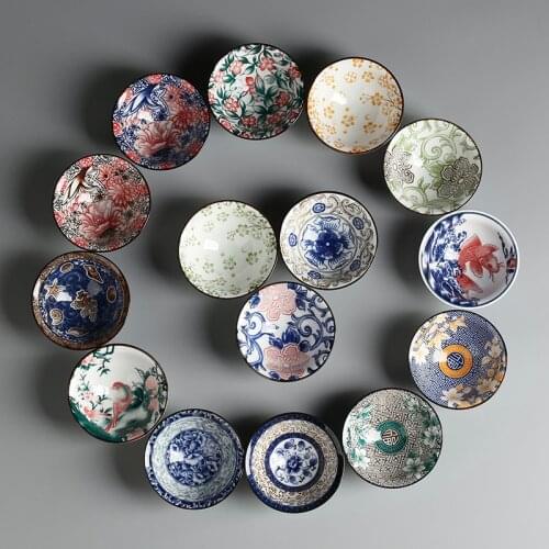 New Product Qinghua Porcelain Tea Zhan Anti Scaling Retro Kungfu Teacup Ceramic Cup Multicolor Master Teacup Personal Single Cup