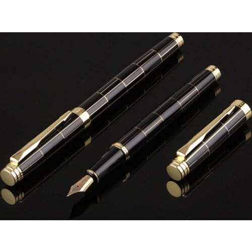 Luxury Mens Grid Fountain Pen 0.5mm Nib Business Writing Signing Calligraphy K92C