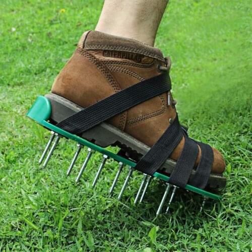 Nutrients Reach Deeper Into Your Yard Soil Lawn Aerator Shoe Effectively Aerating Soil for Plants Health Black/ Green