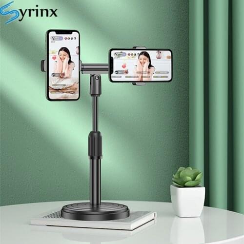 3 Seats Flexible Live Stand Mobile Phone Broadcast Desk Table Clip Bracket For iPhone 11 X Table Mount Cell Phone Support Holder