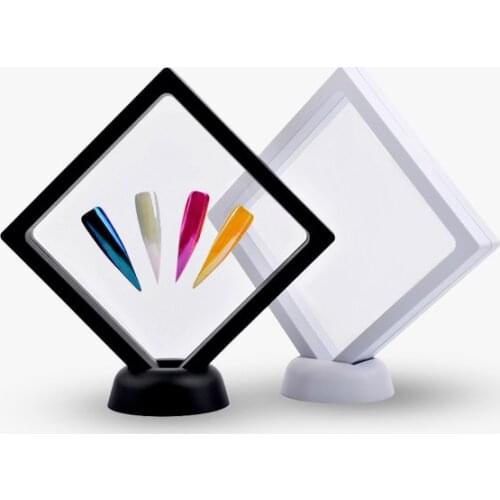 Black White Nail Display Nail Polish Shelves Practice Training False Nails Round Tips Display for Nail Salon DIY Showing Shelf