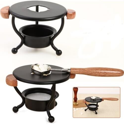Retro Sealing Wax Furnace Stove Tripod Fire Paint Wax Seal Stamp Stick Warmer Wax Furnace Stove Pot Melting Glue DIY Craft