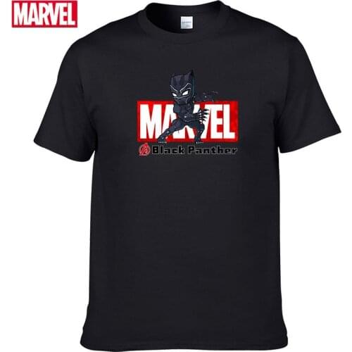 Marvel The Avengers Black Panther T-shirt Comfortable Breathable 100% cotton Fashion clothes for teens Summer Tops men #133