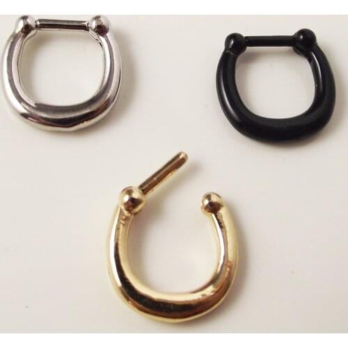 SaYao 1 Piece Punk U Nose Ring Stud clicker Skulls Piercing Septum Clickers Nose Stud Rings Body Piercing Jewelry