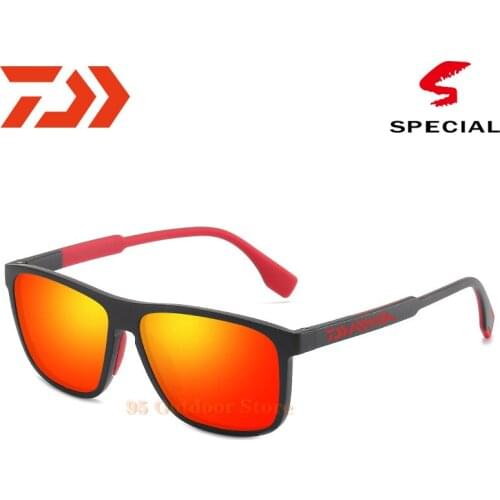 Daiwa Designer New Fashion Polarized Sunglasses Men Square Frame Male Sun Glasses Fishing Driving Sun Glasses UV400