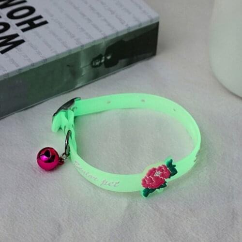 Pet Glowing Collars with Bells Glow at Night Dogs Cats Necklace Light Luminous Neck Ring Accessories