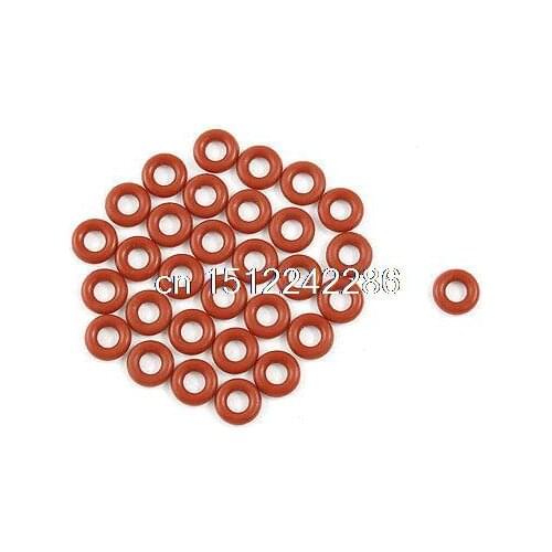 50 Pcs 9mm OD 2.5mm Thickness Dark Red Silicone O Ring Oil Seal Gasket