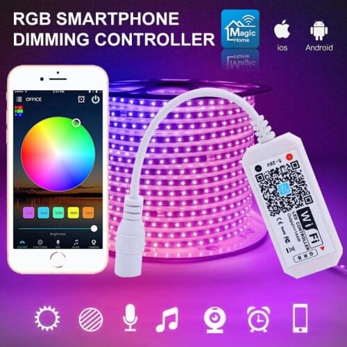 Smart WiFi Controller LED Strip RGB Color Changing Wireless Remote Control Music Compatible with Voice Command Control