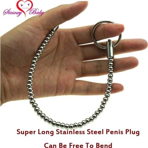 275mm Super Long flexible Stainless Steel Urthral Dilators Penis Plug, Urethral Catheter Stretching Sounding Urthral Plug AB1753